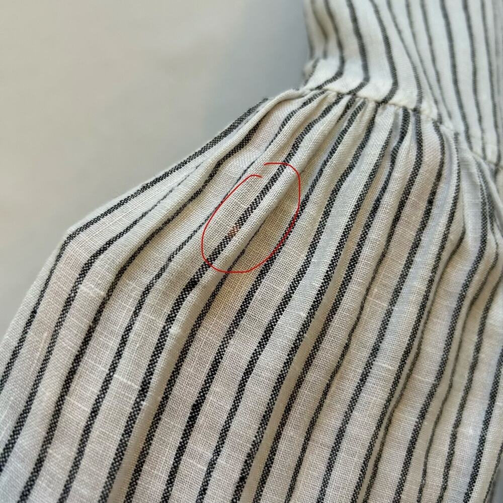 Vineyard Vines Jet Stripe 100% Linen Tiered Dress White Striped XS - Picture 11 of 14